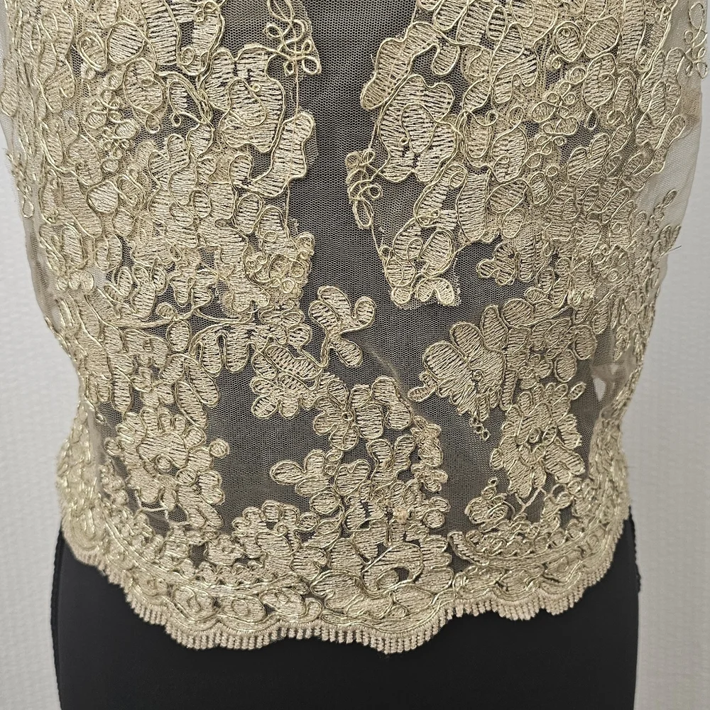 Banjul Womens Lace Mesh Grunge Gypsy Party Halter Crop Top - Picture 4 of 10